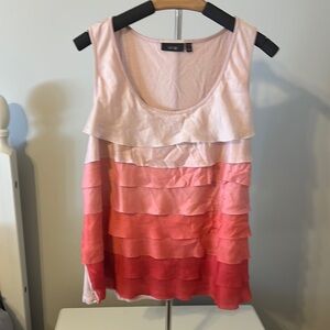 Layered Coral-Pink Ombre Sleeveless Top